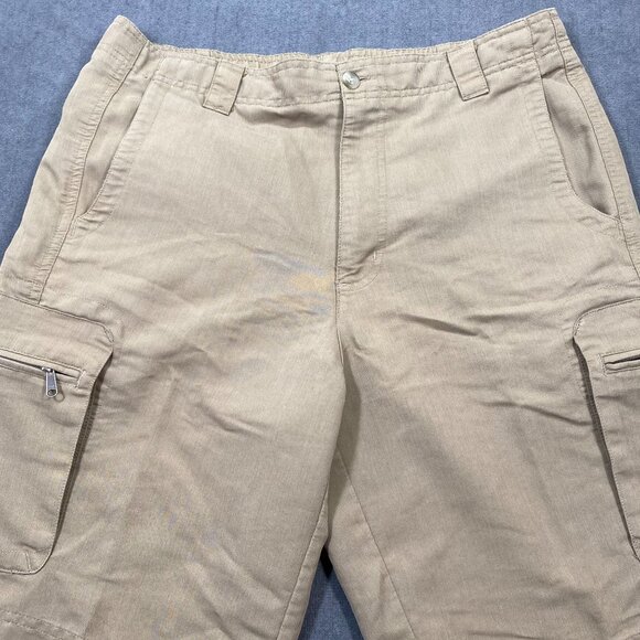 Columbia GRT Mens Khaki Cargo Shorts Size Small Outdoor Wear Polyester/Cotton - Picture 12 of 16